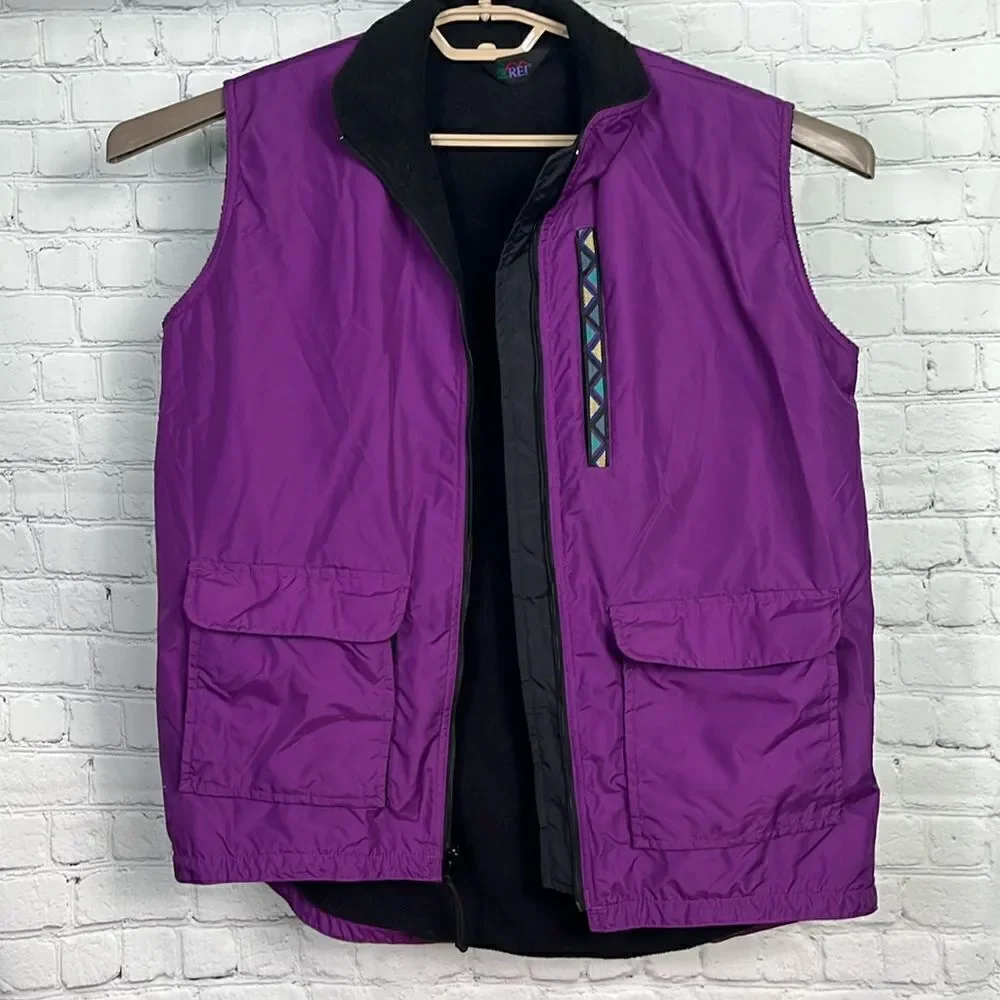 REI Fleece Lined Grape Purple Vest size Youth XL
